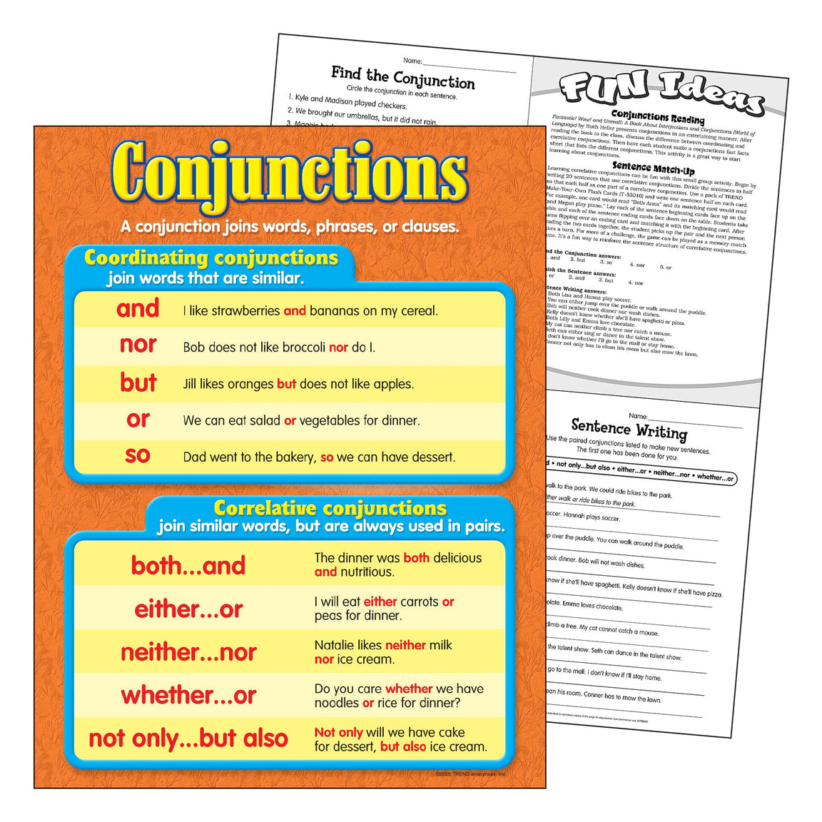 Conjunctions Learning Chart