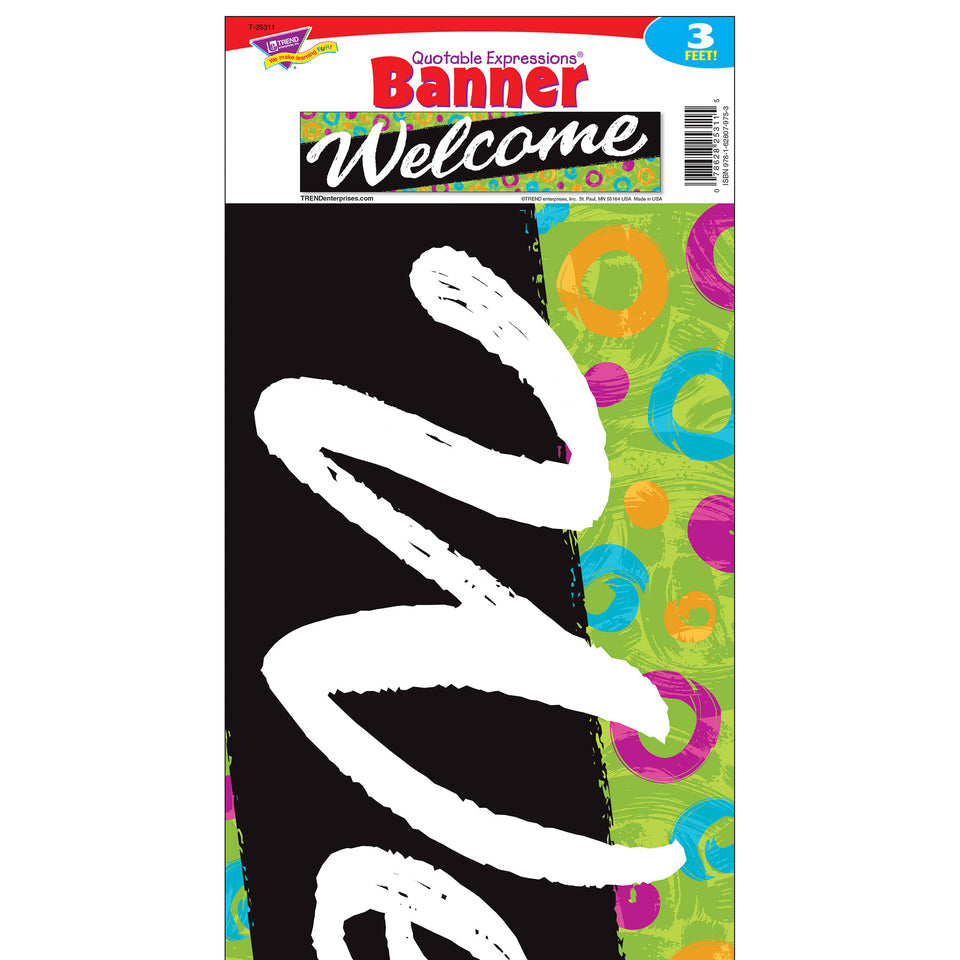3-feet Horizontal Welcome Banner - Swirl Dots