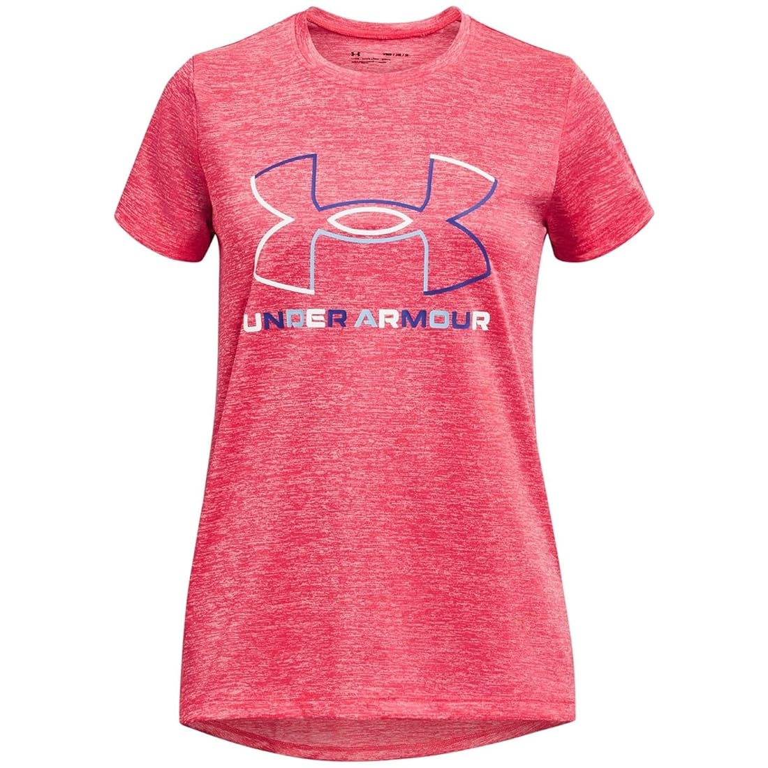 Under Armour Girls' Tech Big Logo Twist Short Sleeve T-Shirt - Pink Shock. Size: YXL