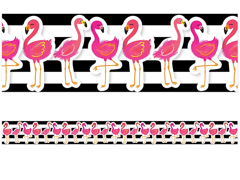 Simply Stylish Tropical Flamingo Straight Border