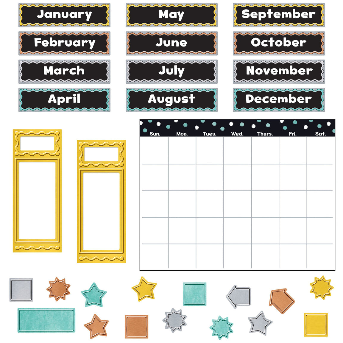 I ♥ Metal™ Wipe-Off Calendar Bulletin Board Set.