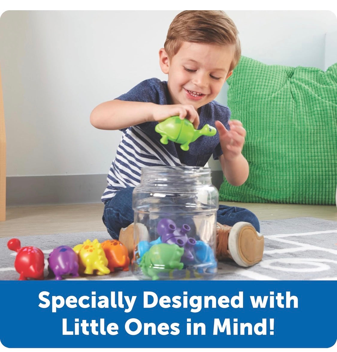 LR Snap-n-Learn Matching Dinos - Mini Plastic Figures. 18 pieces. 9 colors. 18m+