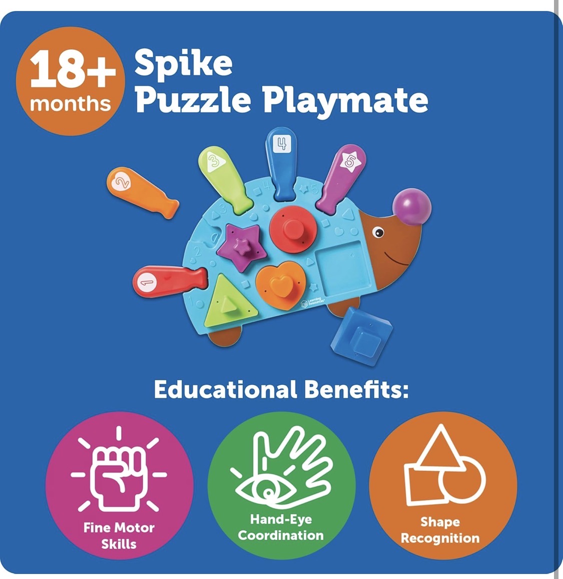 LR Spike the Fine Motor Hedgehog Puzzle Playmate 11 pieces. 18m+