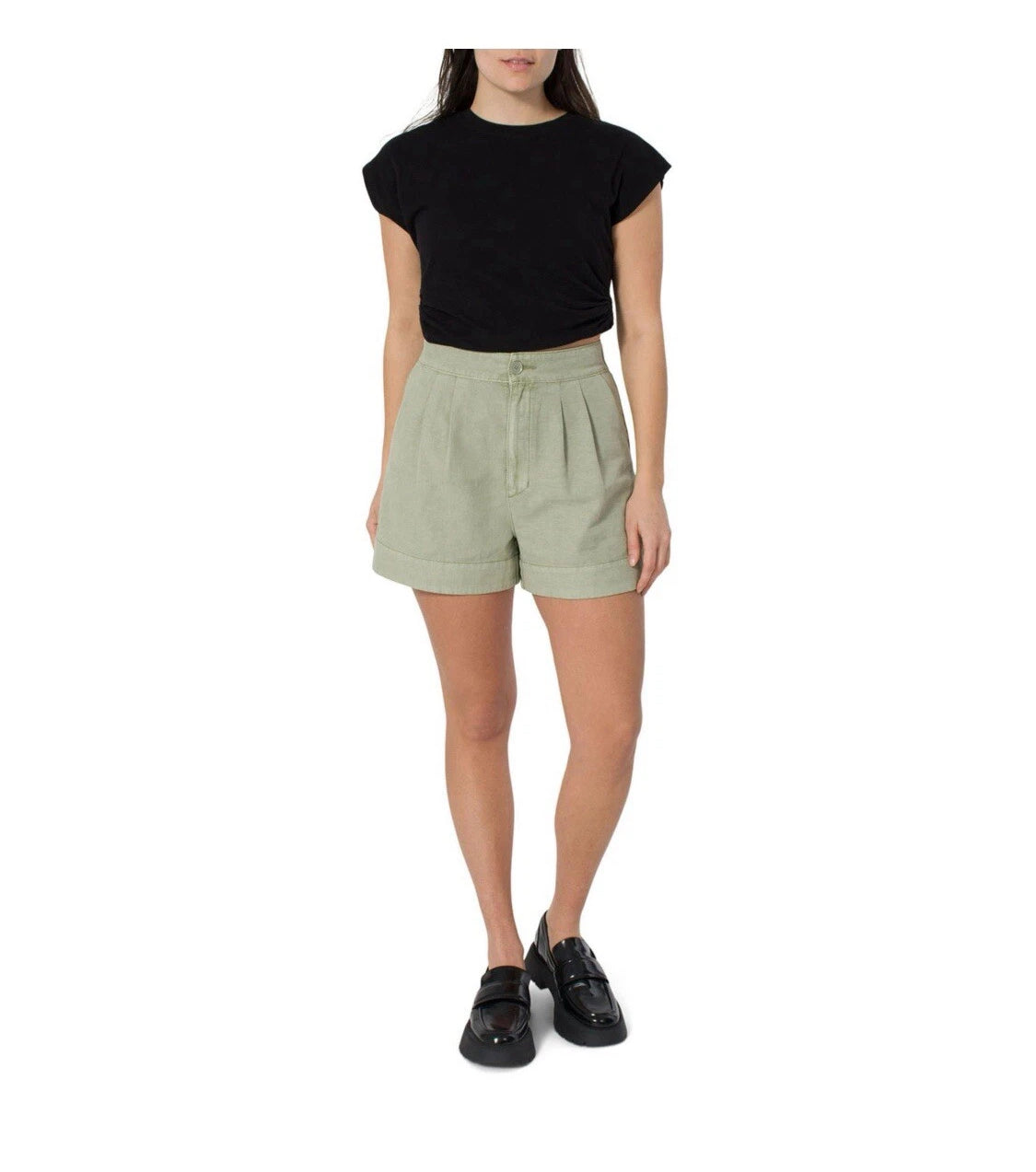Women's Pleated Shorts with Pockets.