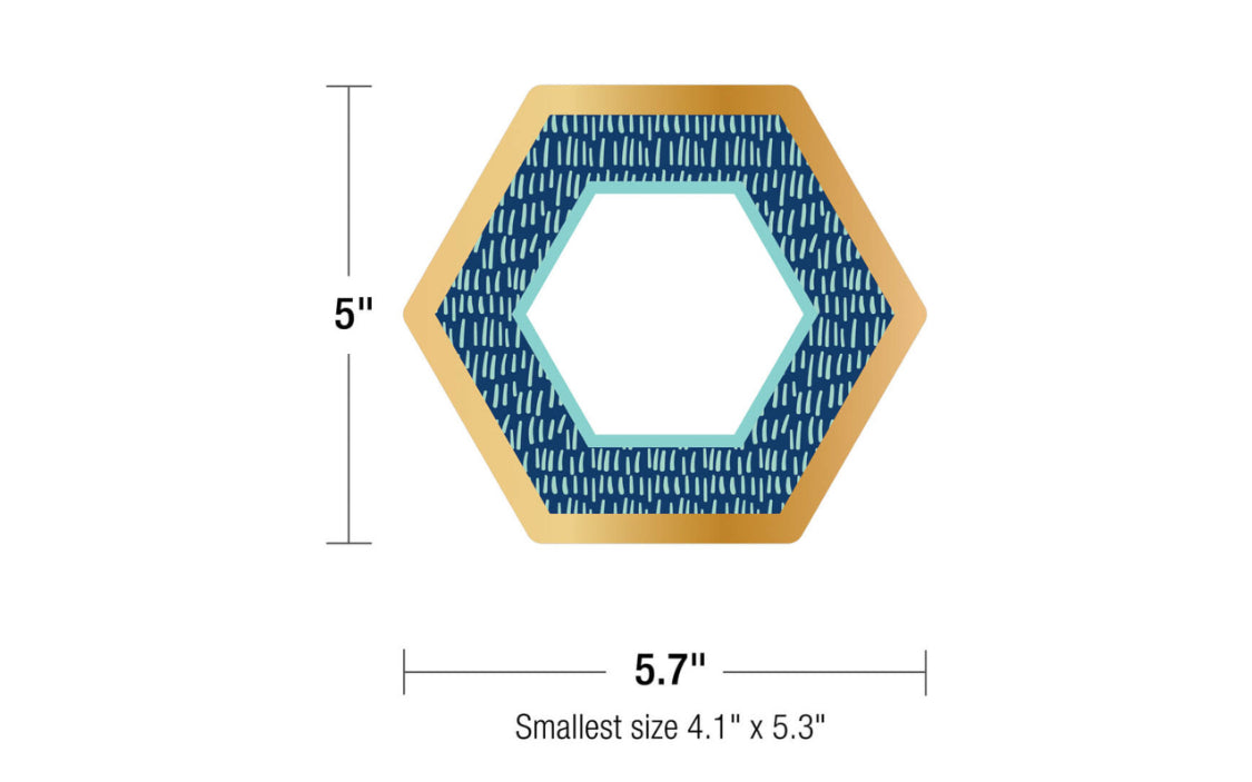 Hexagons with Gold Foil Cutouts