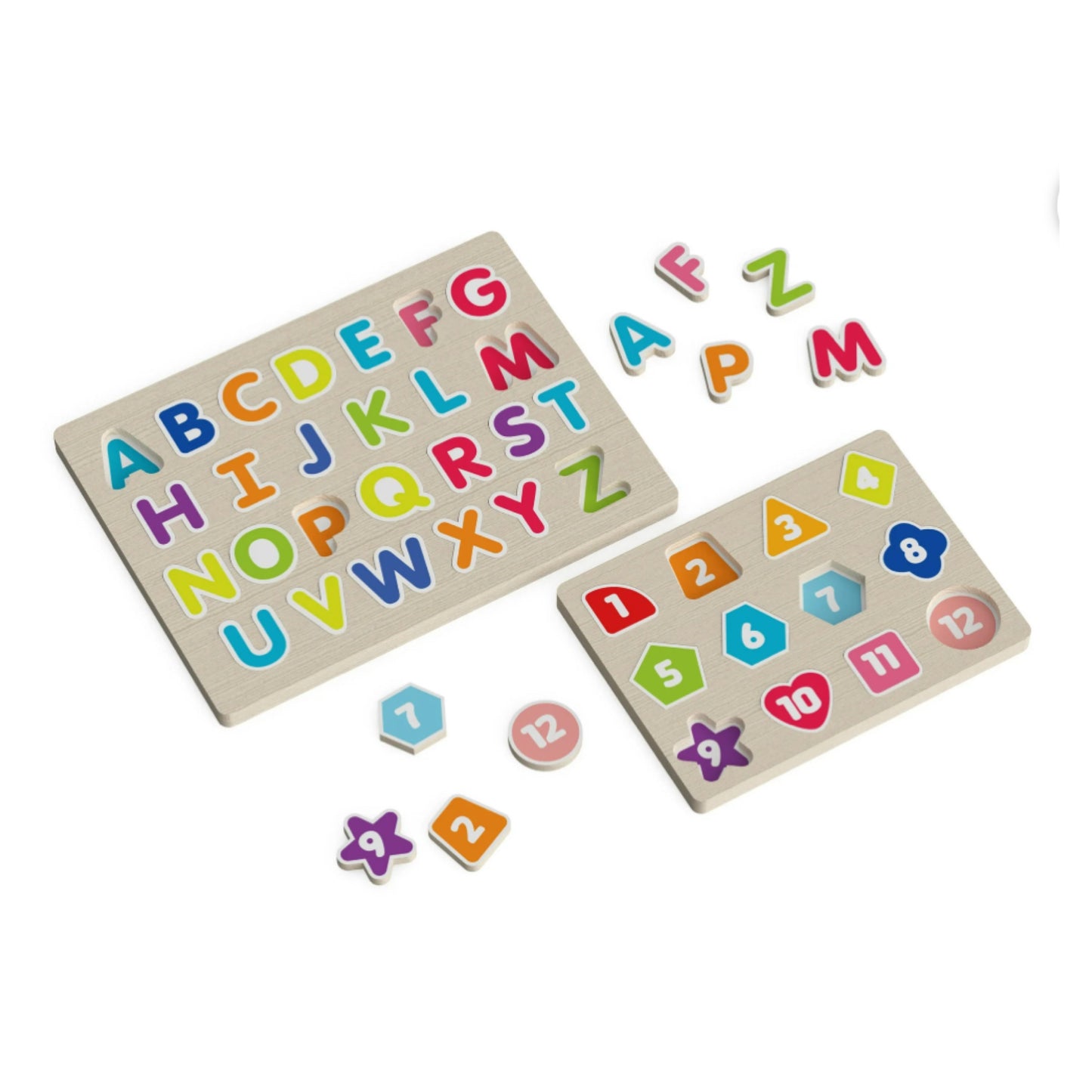 ABCs and 123s Chunky Wood Puzzles