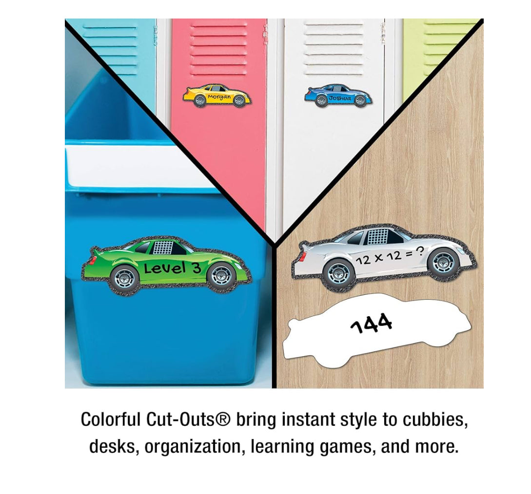 Race Car Assorted Cutouts. 48 ct