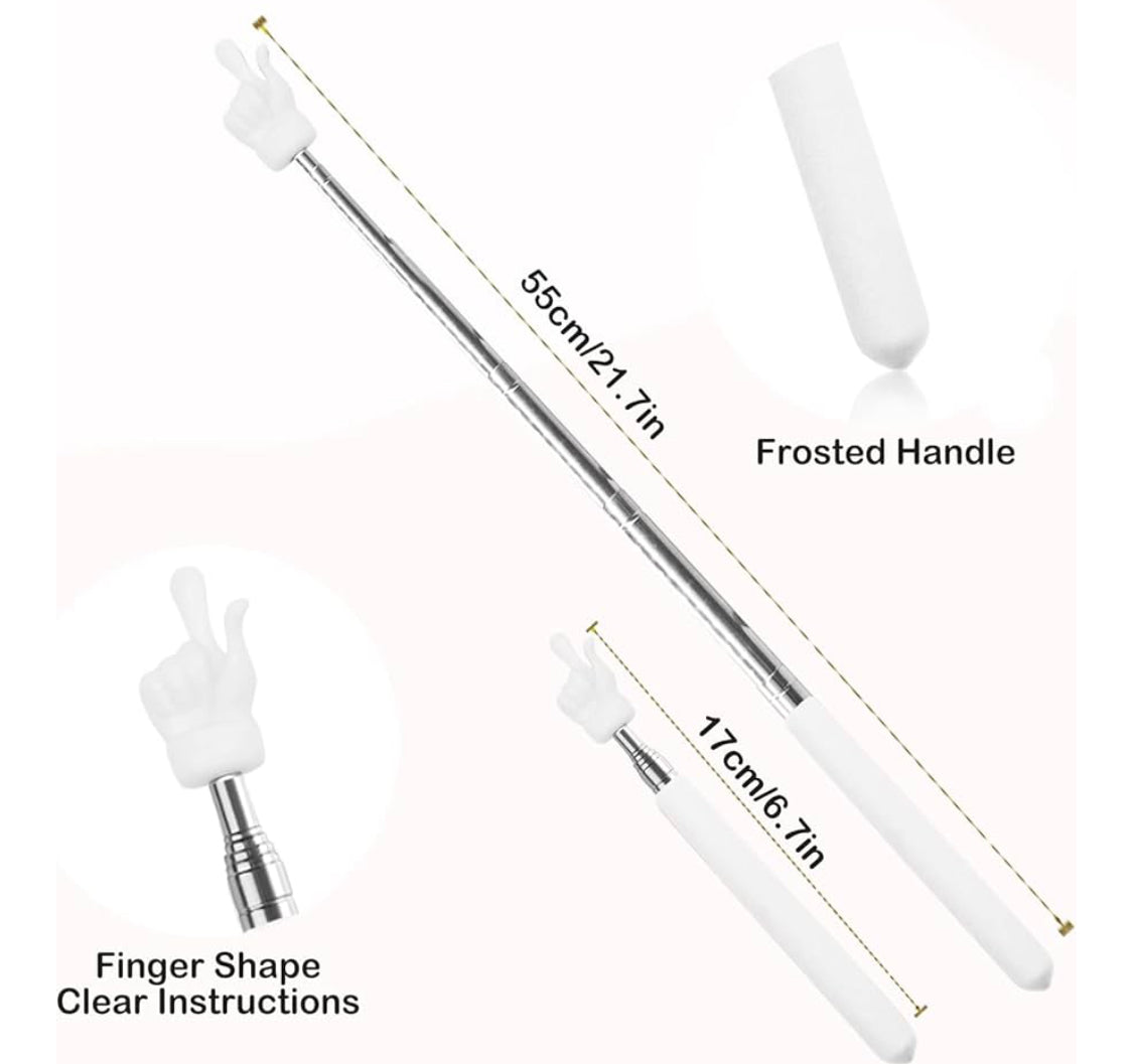 Retractable Finger Pointer. White.