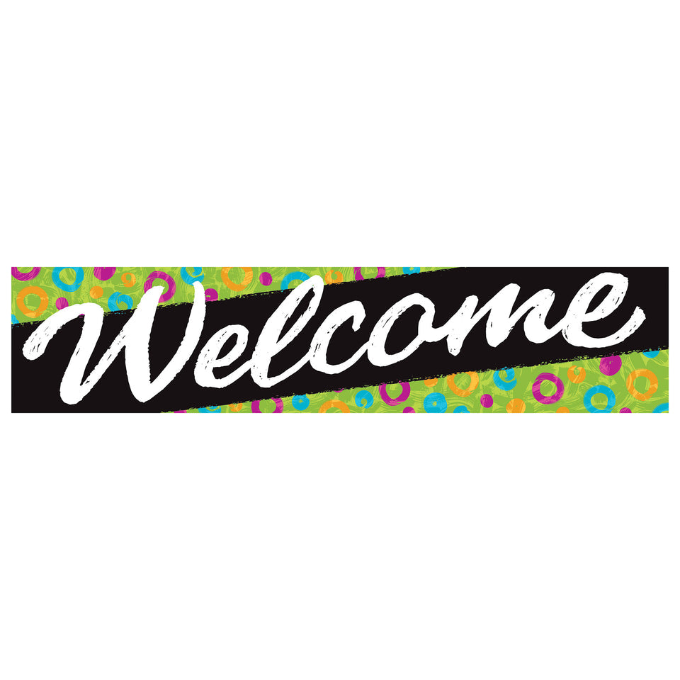 3-feet Horizontal Welcome Banner - Swirl Dots