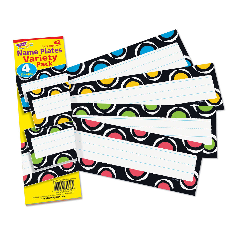 Bold Strokes Variety Pack Name Plates - Circles. 32 ct