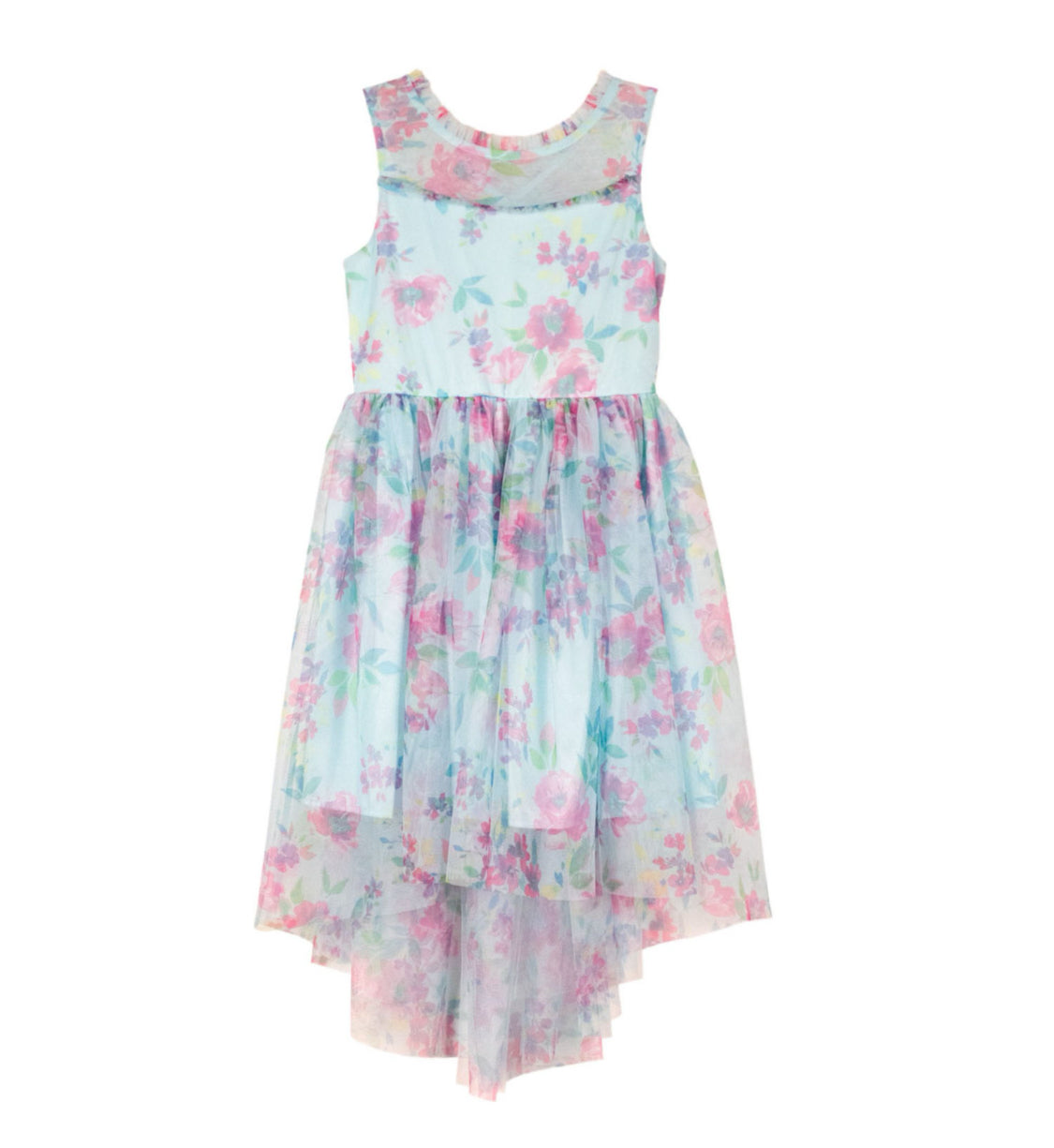 Zunie Girl Occasion Dress - Turquoise Mesh. Size M(7/8)