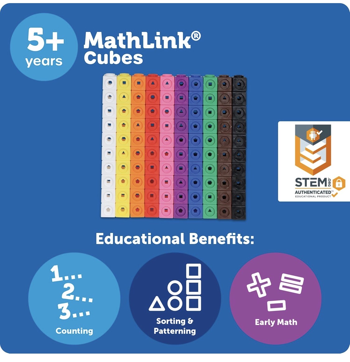 LR MathLink Cubes - Set of 100 Cubes. 5+