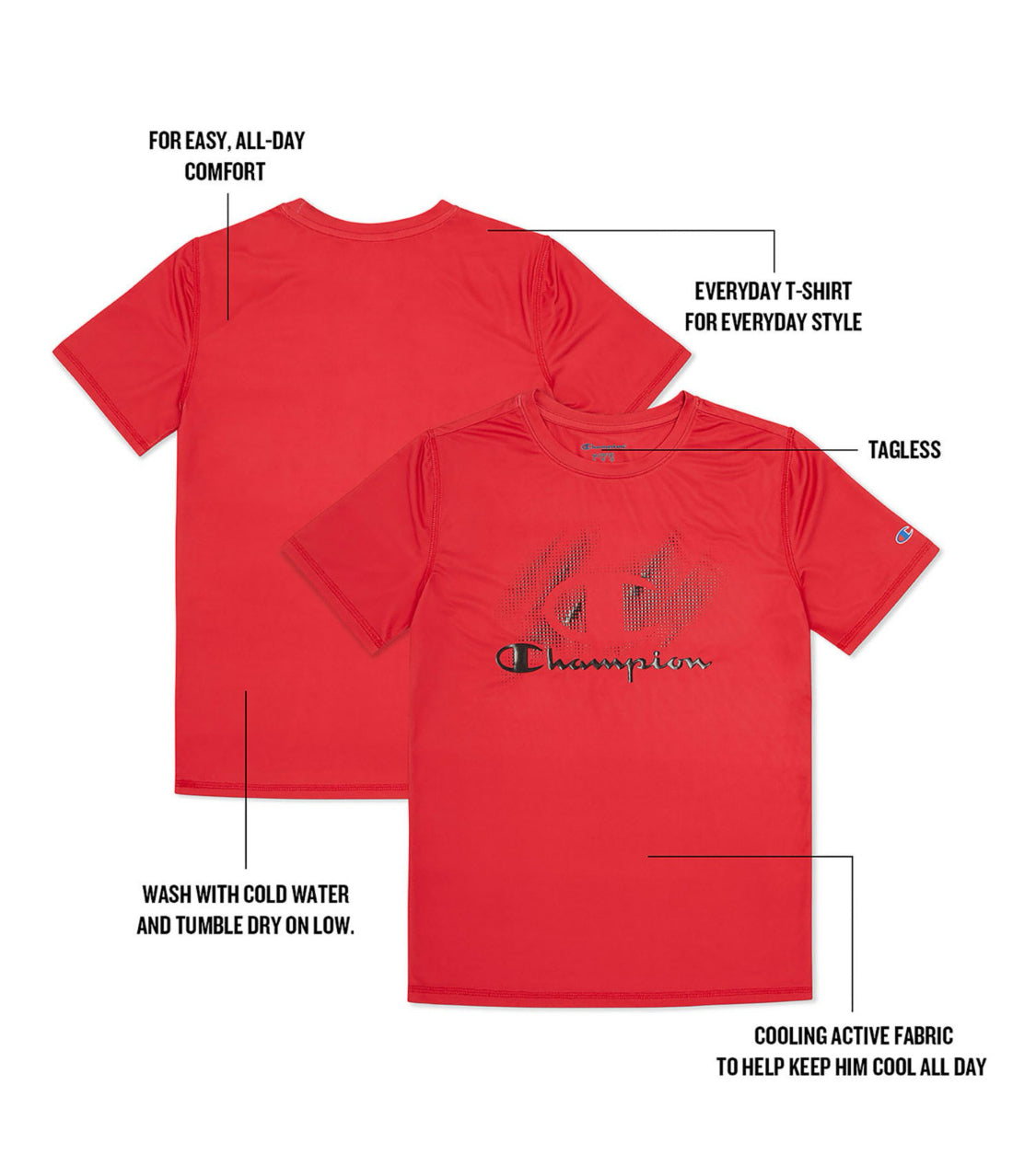 Champion Boys Everyday Active Tee - Red