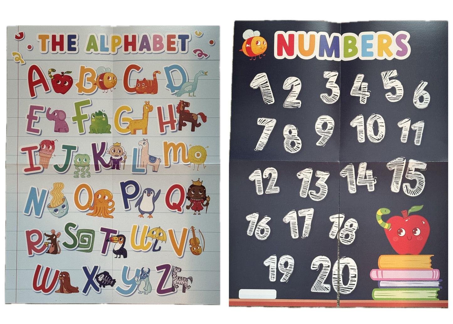 Numbers 1-20 & Alphabet Educational Charts. 2 pieces