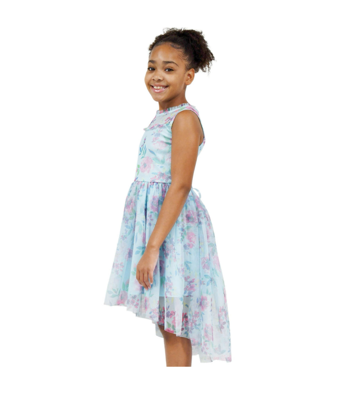 Zunie Girl Occasion Dress - Turquoise Mesh. Size M(7/8)