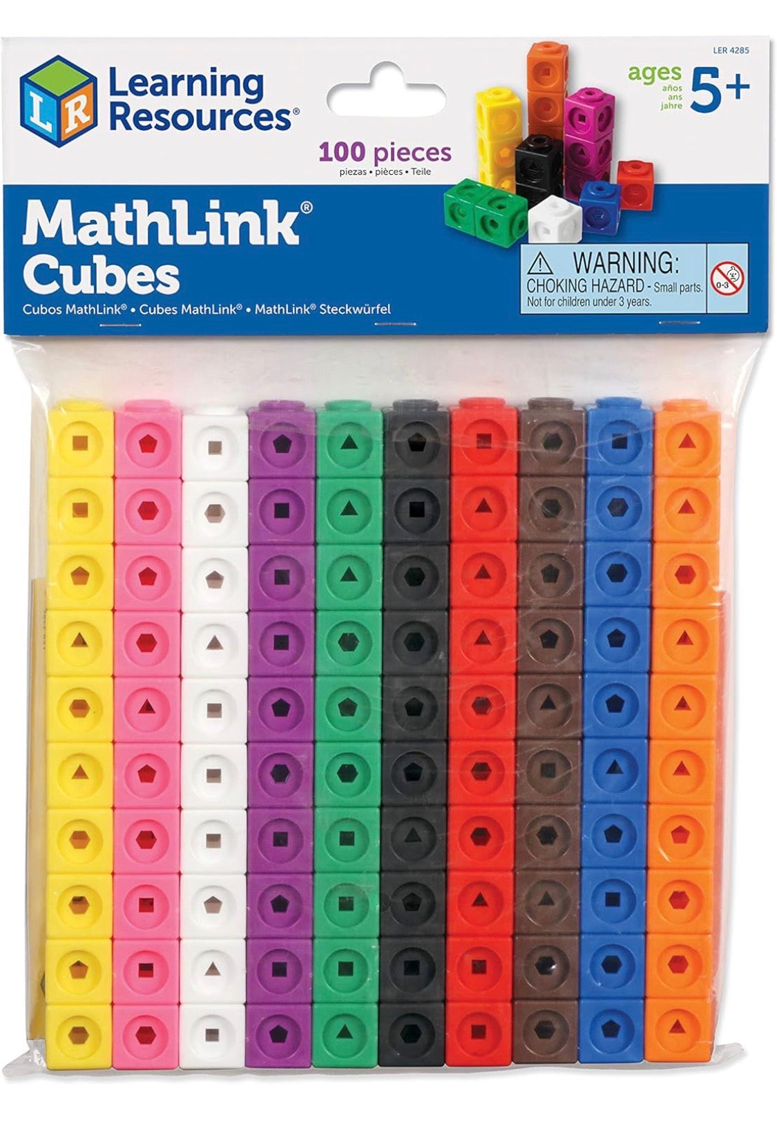 LR MathLink Cubes - Set of 100 Cubes. 5+