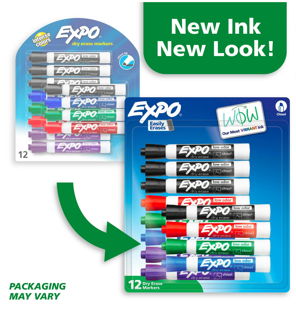 Expo Dry Erase Chisel Tip Markers. 12 Count