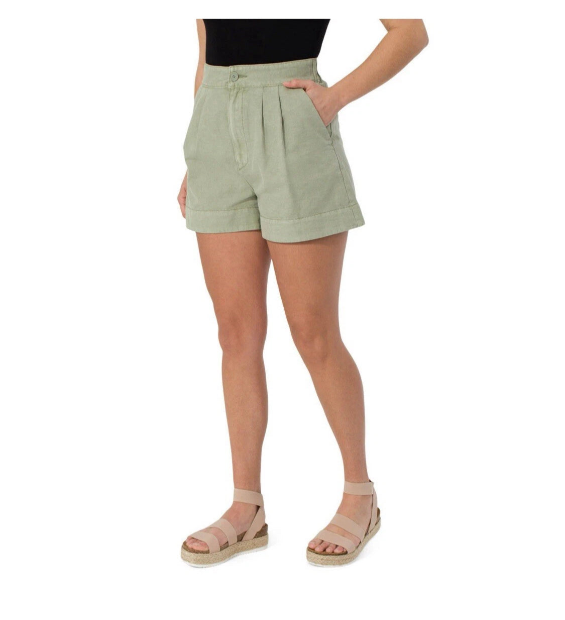 Women's Pleated Shorts with Pockets.