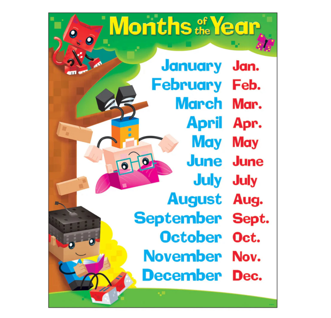 BlockStars Months of the Year Learning Chart