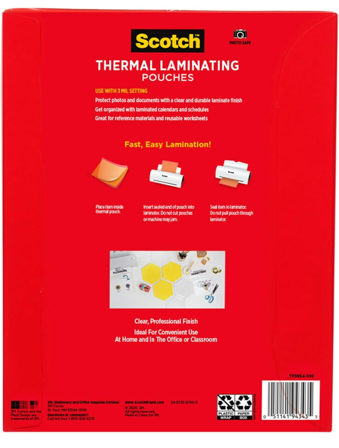 Scotch Thermal Laminating Pouches, Letter Size, 8.9” x 11.4” 100-Pack
