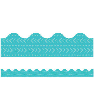 Blue Batik Scalloped Borders