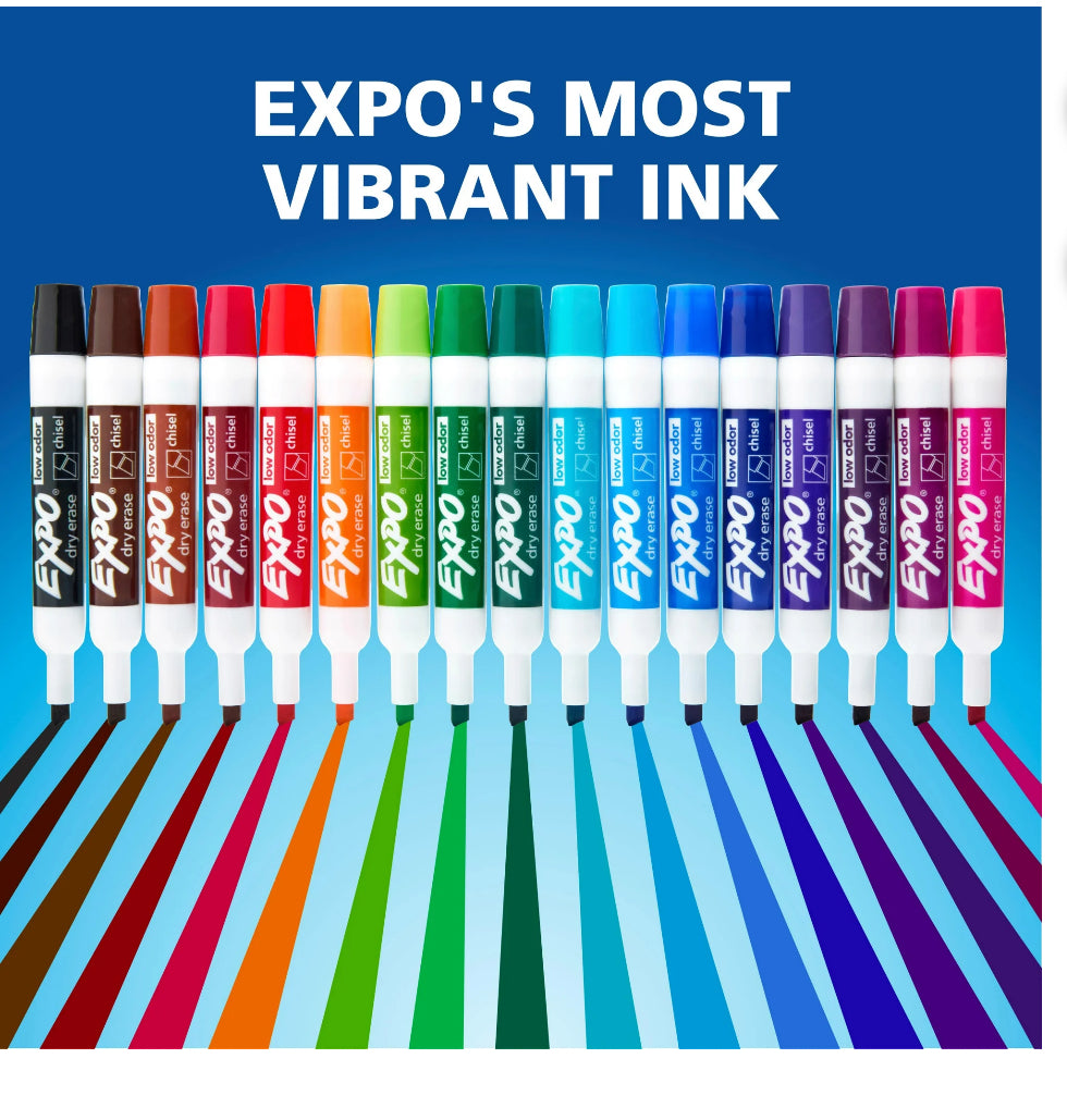 Expo Dry Erase Chisel Tip Markers. 12 count.