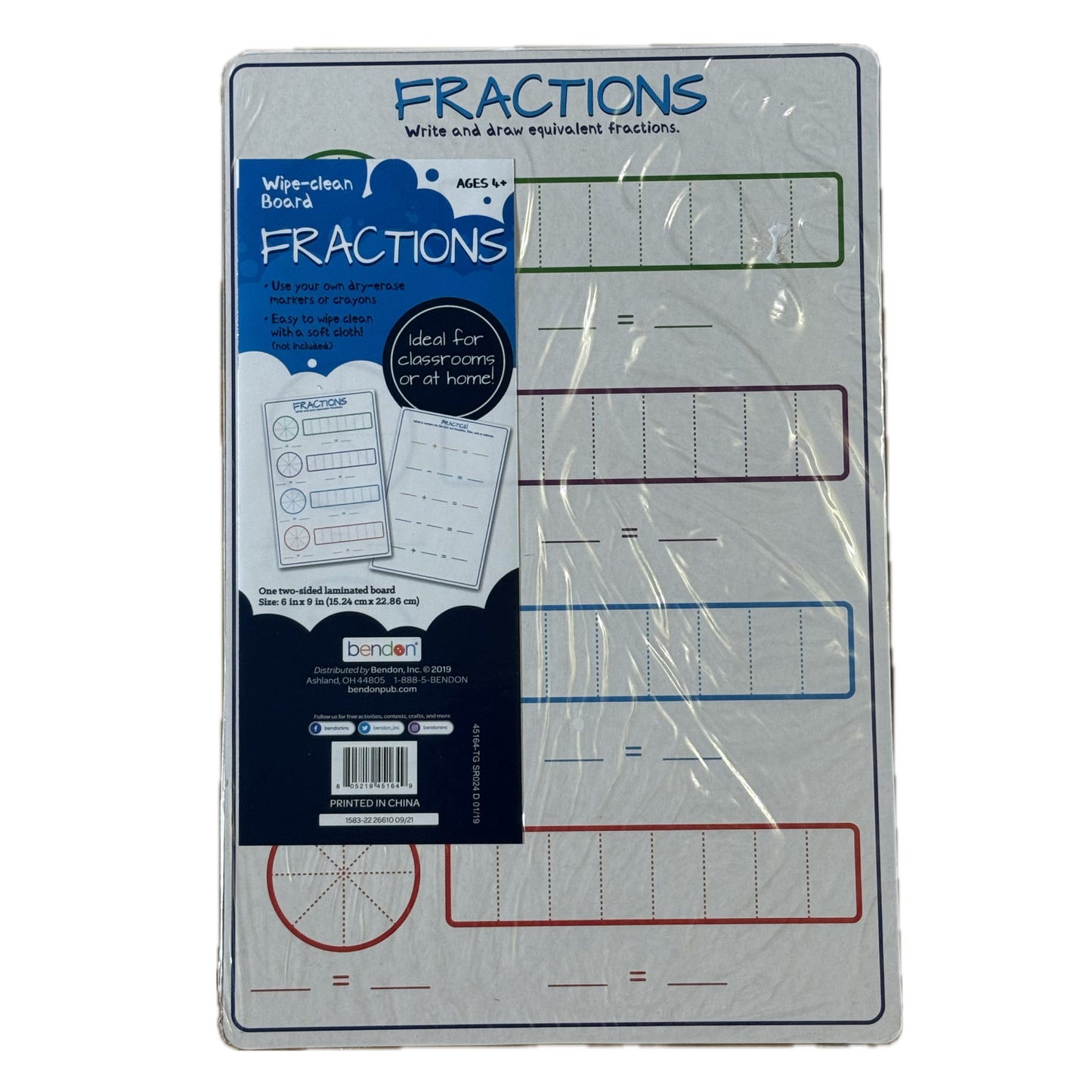 Bendon 2-Sided Dry-Erase Fraction Board