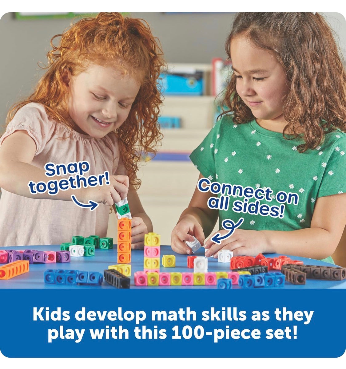 LR MathLink Cubes - Set of 100 Cubes. 5+