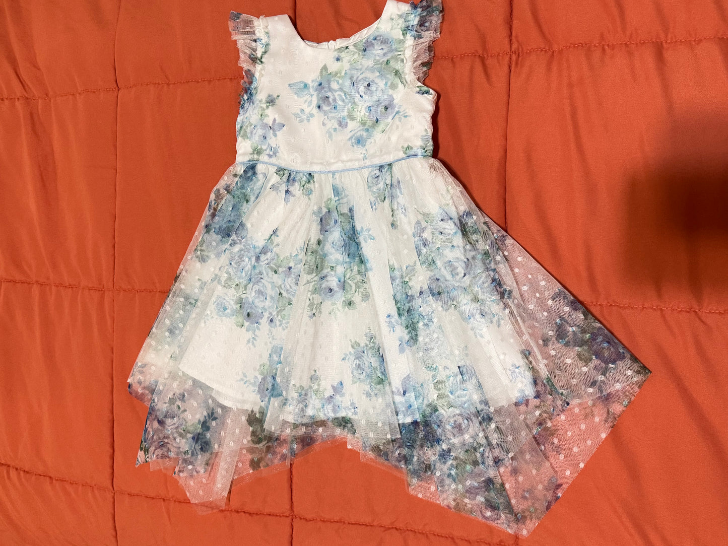 Toddler Girl Special Occasion Dress - Blue Floral. 2T