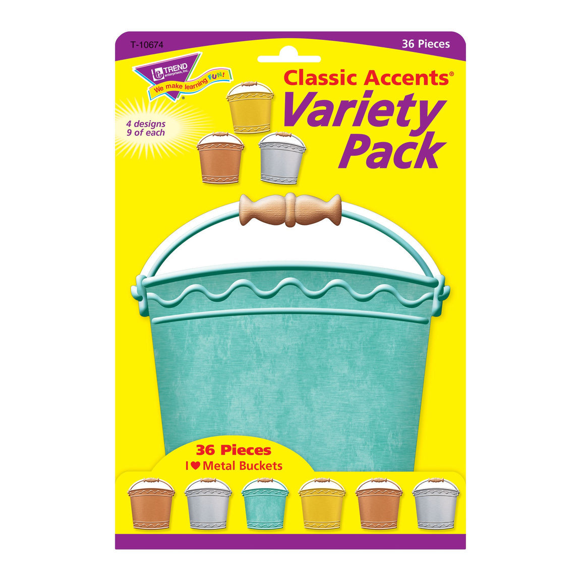 I ♥ Metal™ Buckets Classic Accents® Variety Pack. 36 ct