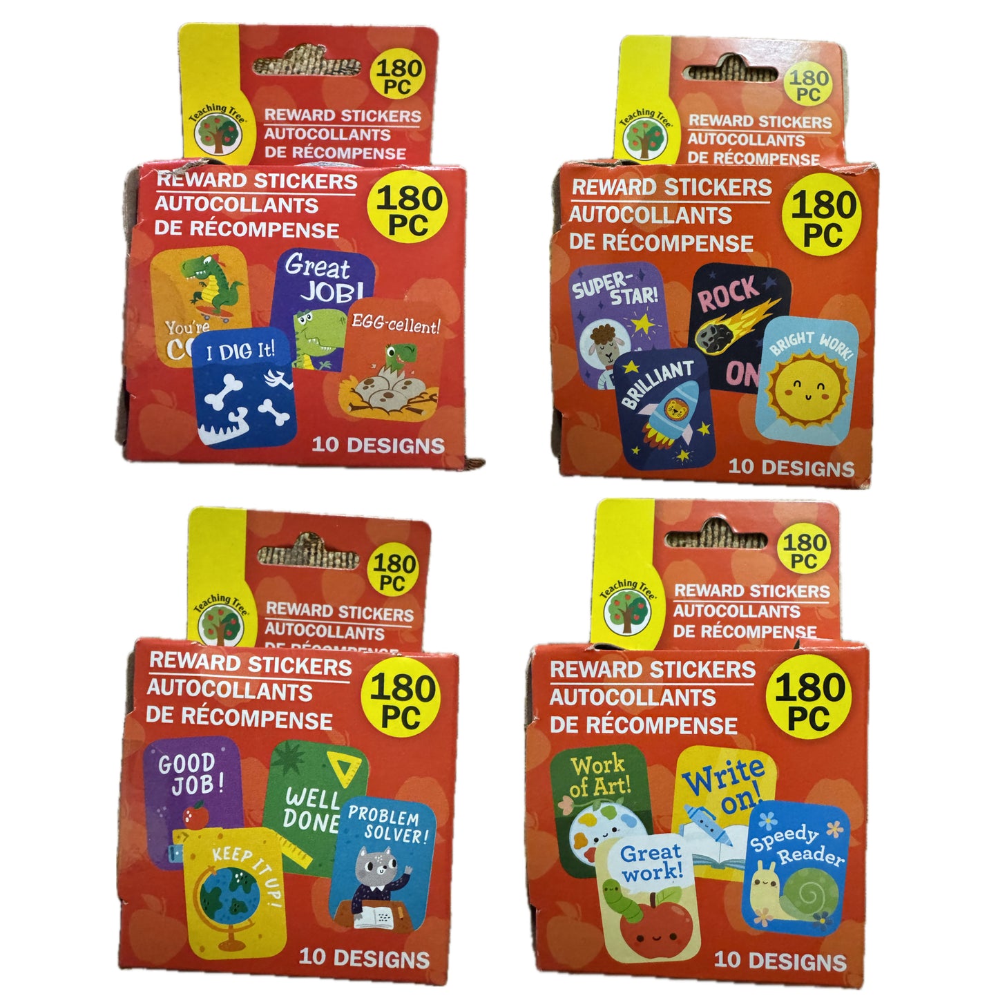 Rolled Motivational Stickers in Dispensing Box. 180 ct