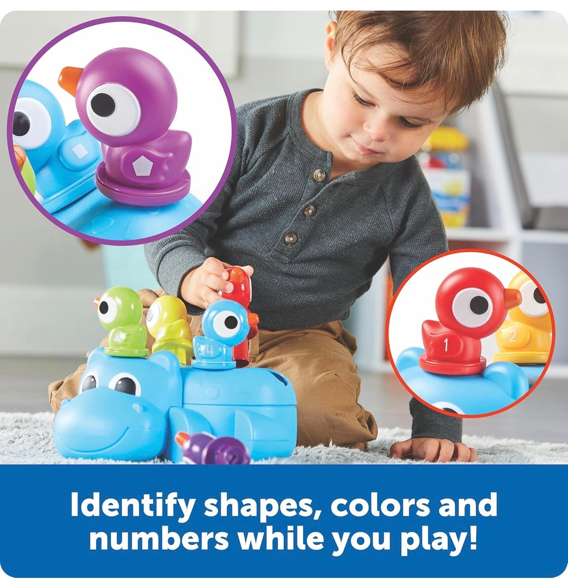 LR Huey The Fine Motor Hippo. 7 pieces. 18m+