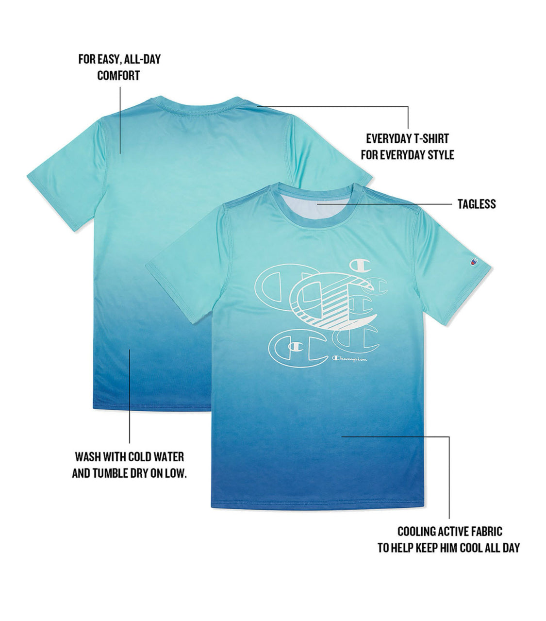 Champion Boys Everyday Active Tee - Blue Ombré
