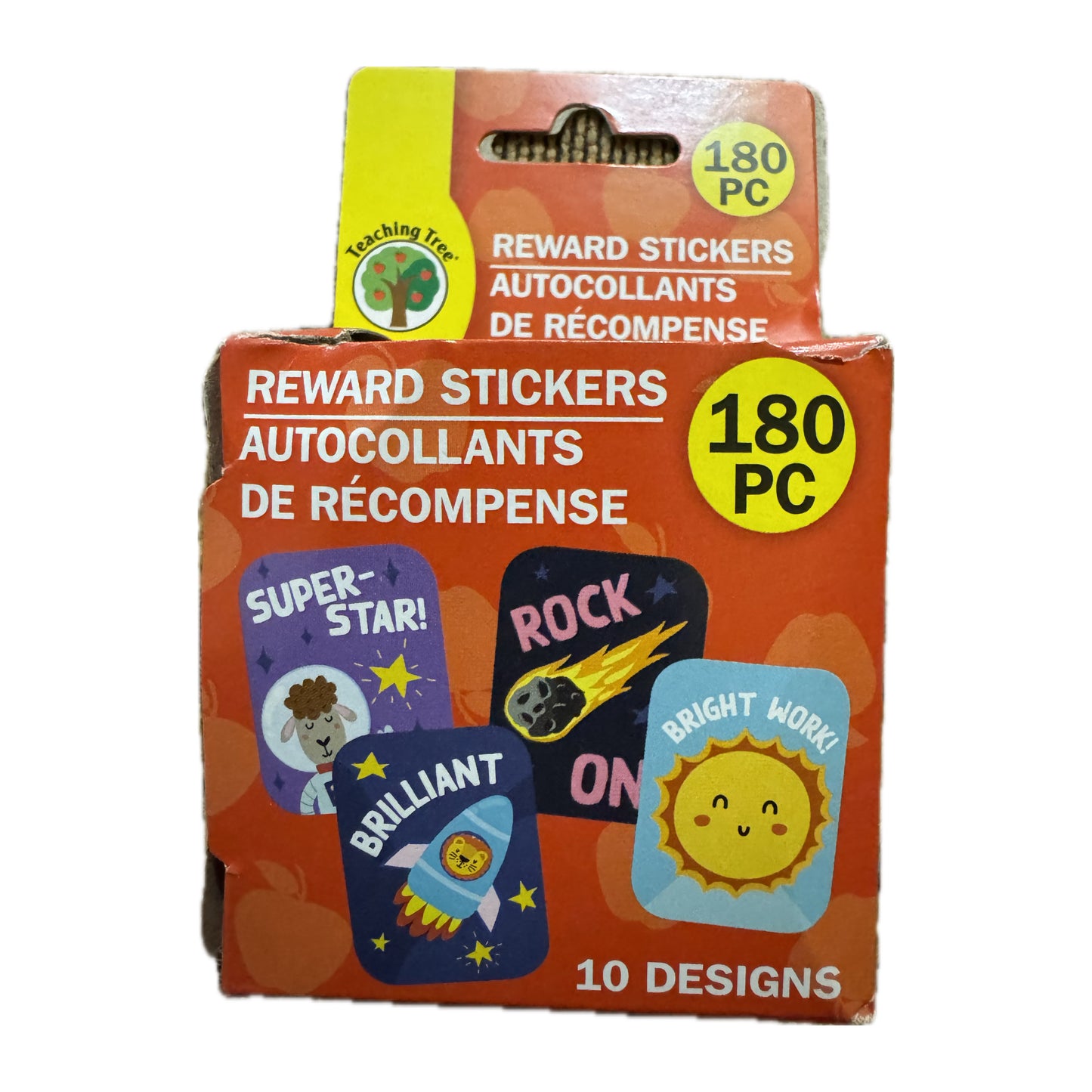 Rolled Motivational Stickers in Dispensing Box. 180 ct