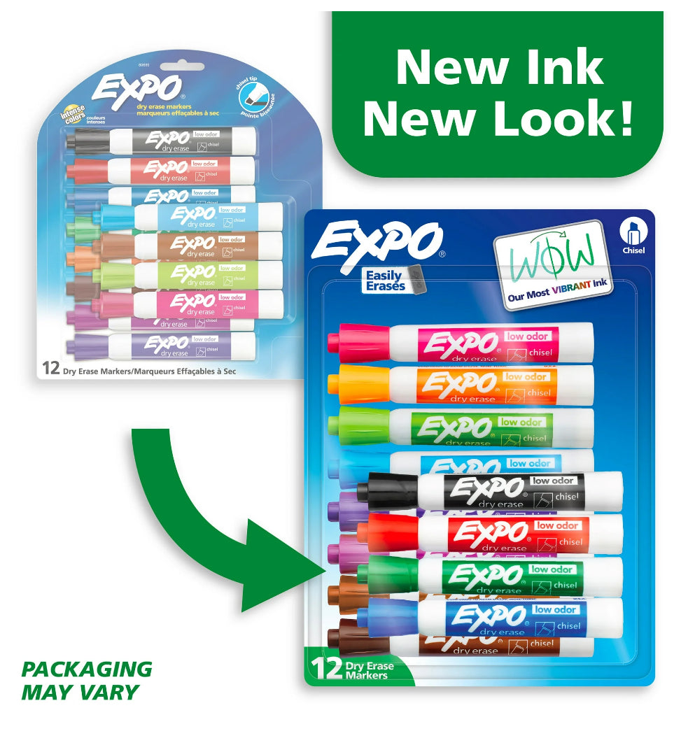 Expo Dry Erase Chisel Tip Markers. 12 count.