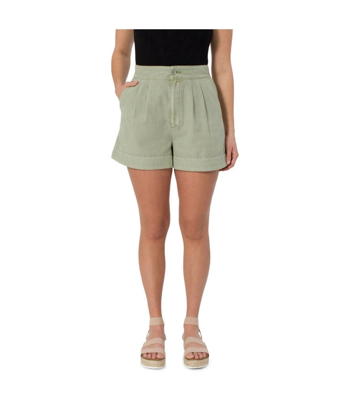Women's Pleated Shorts with Pockets.