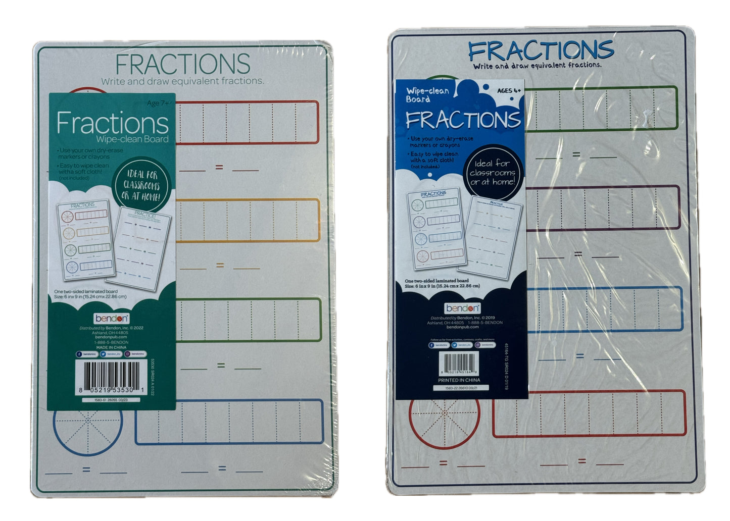 Bendon 2-Sided Dry-Erase Fraction Board