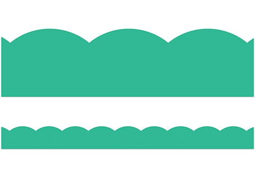 Black, White & Stylish Brights Turquoise Scalloped Border