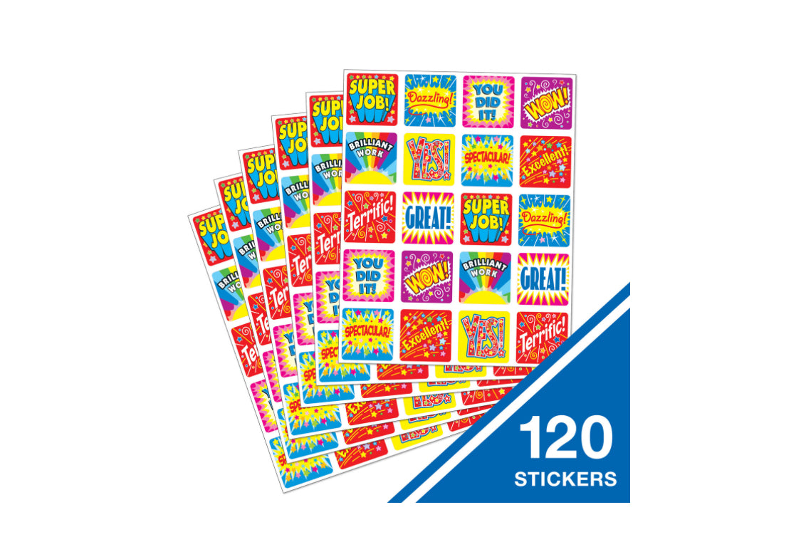 Positive Words Motivational Stickers. 120 ct
