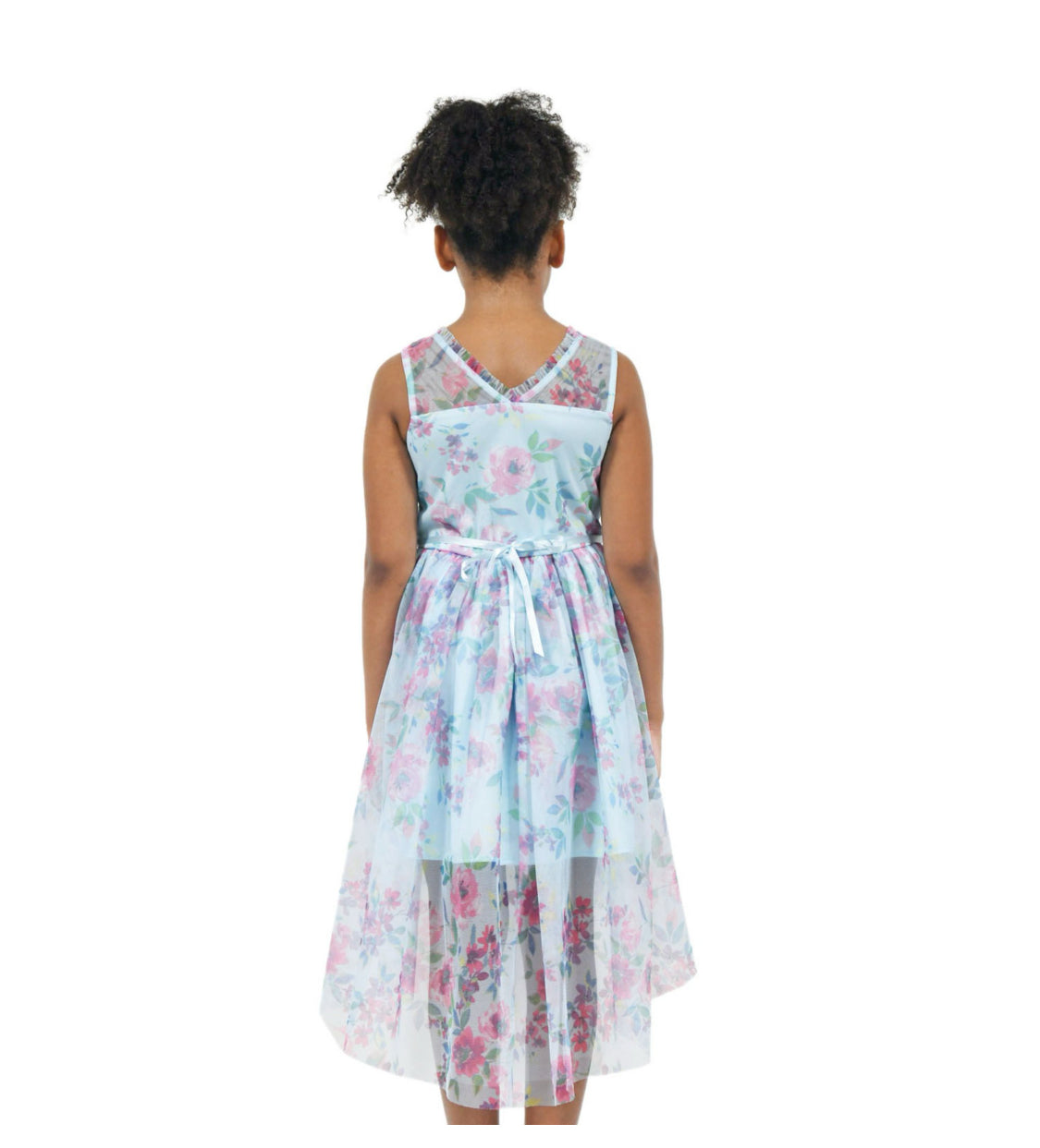 Zunie Girl Occasion Dress - Turquoise Mesh. Size M(7/8)