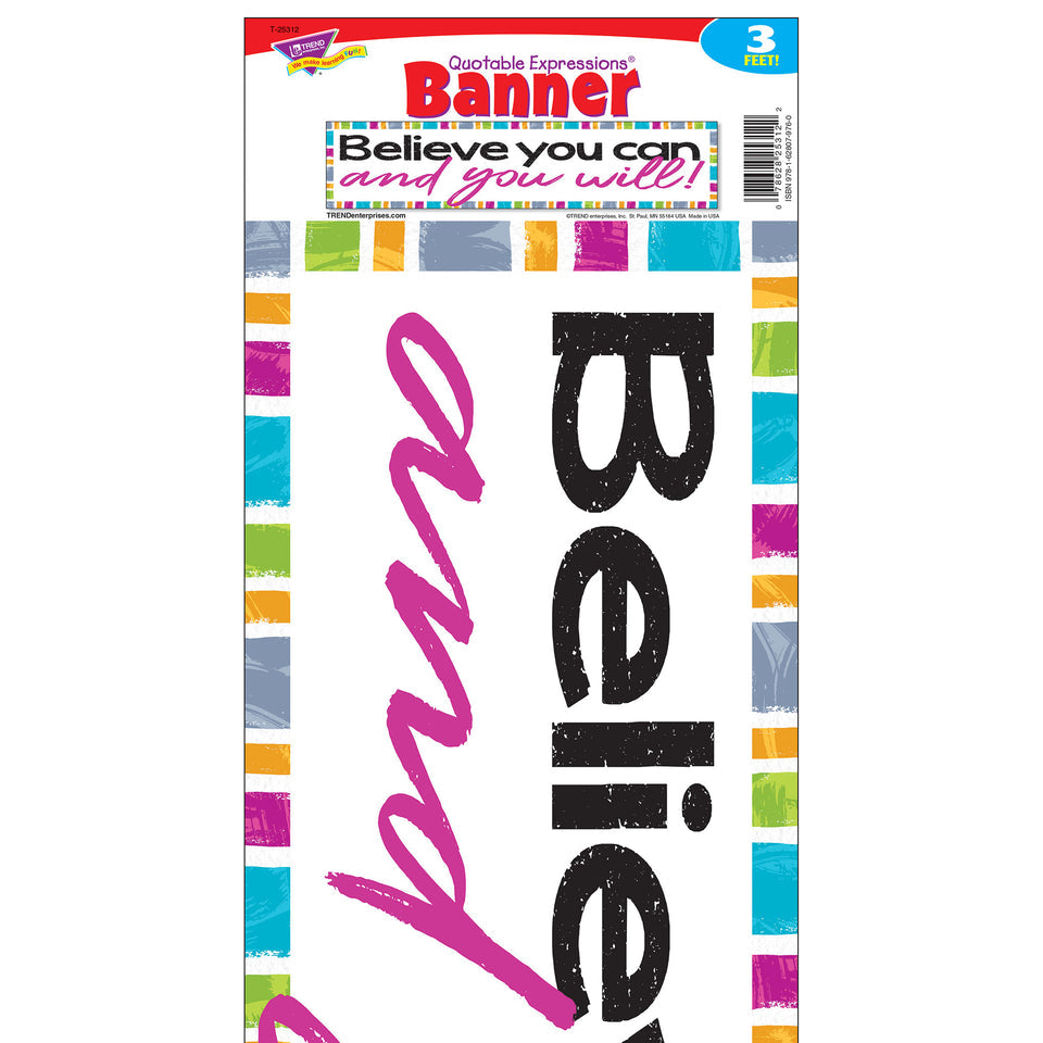 3-feet Horizontal Banner - Believe you can and you will!