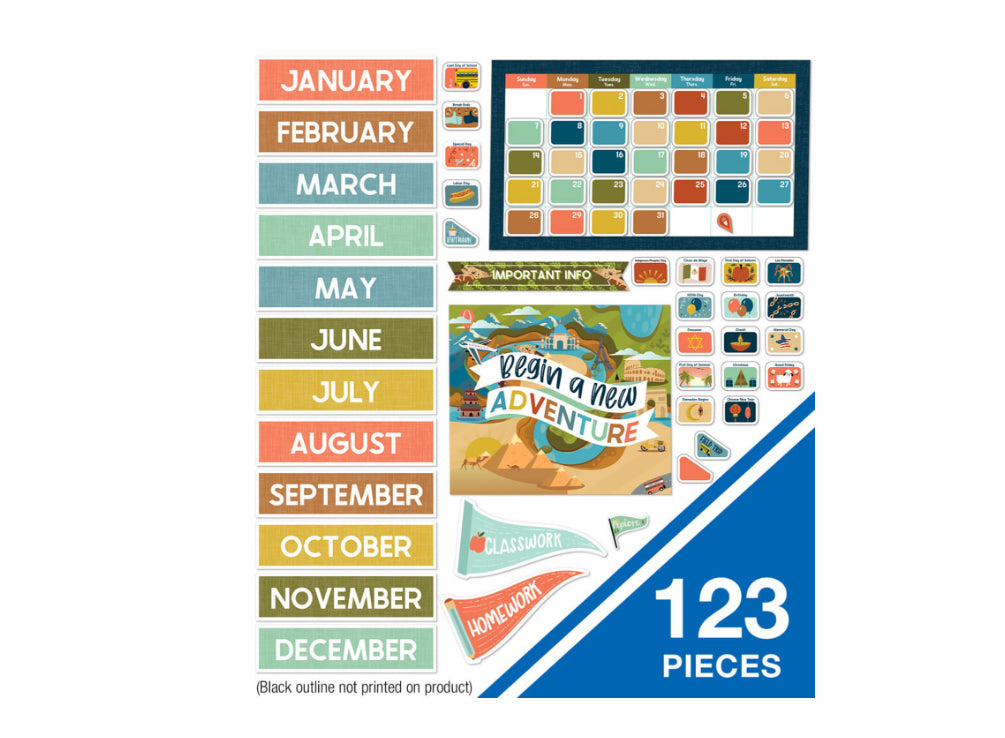 Let's Explore Calendar Bulletin Board Set