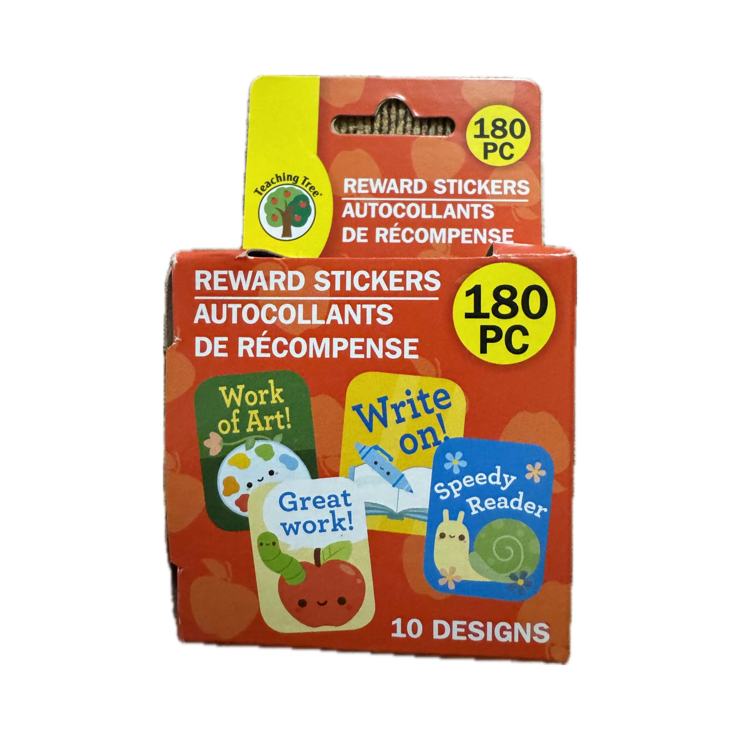Rolled Motivational Stickers in Dispensing Box. 180 ct