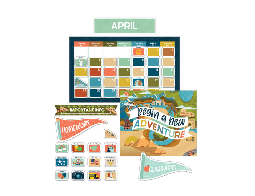Let's Explore Calendar Bulletin Board Set