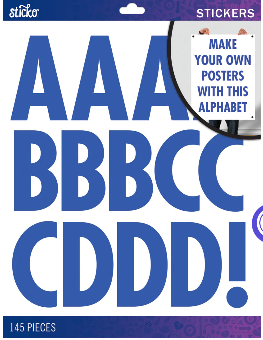Alphabet Stickers XL. 145 stickers.