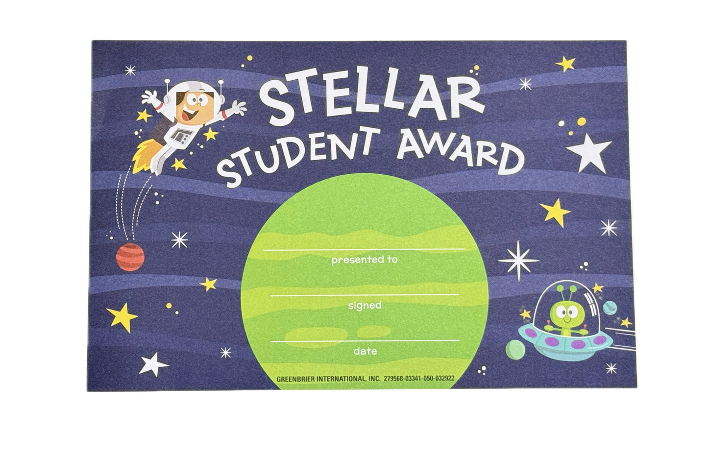 Stellar Student Award Certificates. 20 ct