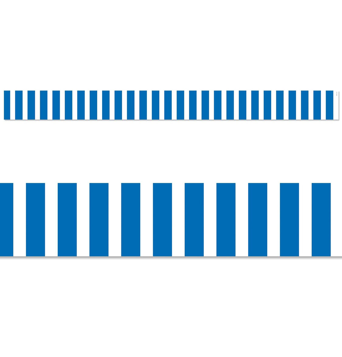 Royal Blue Bold Stripes Straight Border. 12 ct.