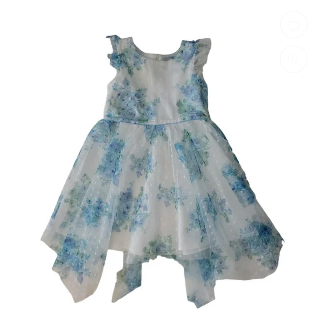 Toddler Girl Special Occasion Dress - Blue Floral. 2T