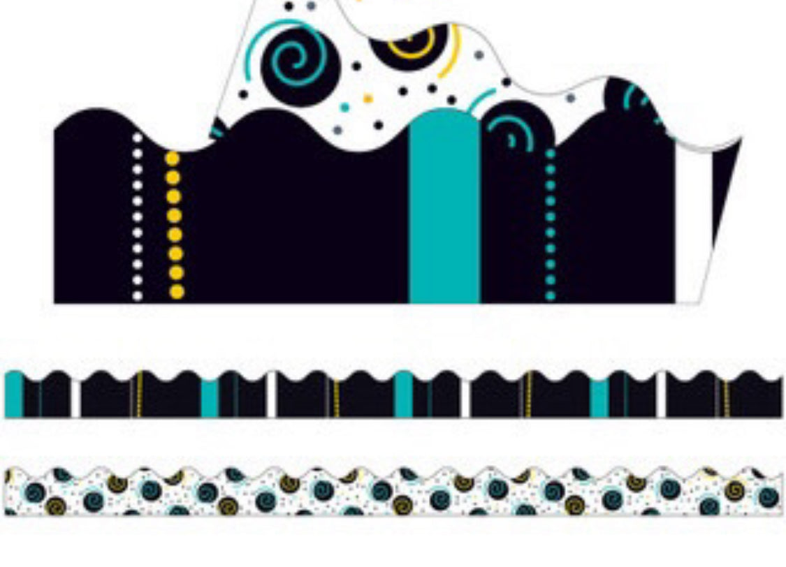 Black, White & Bold 2-sided Scalloped Borders