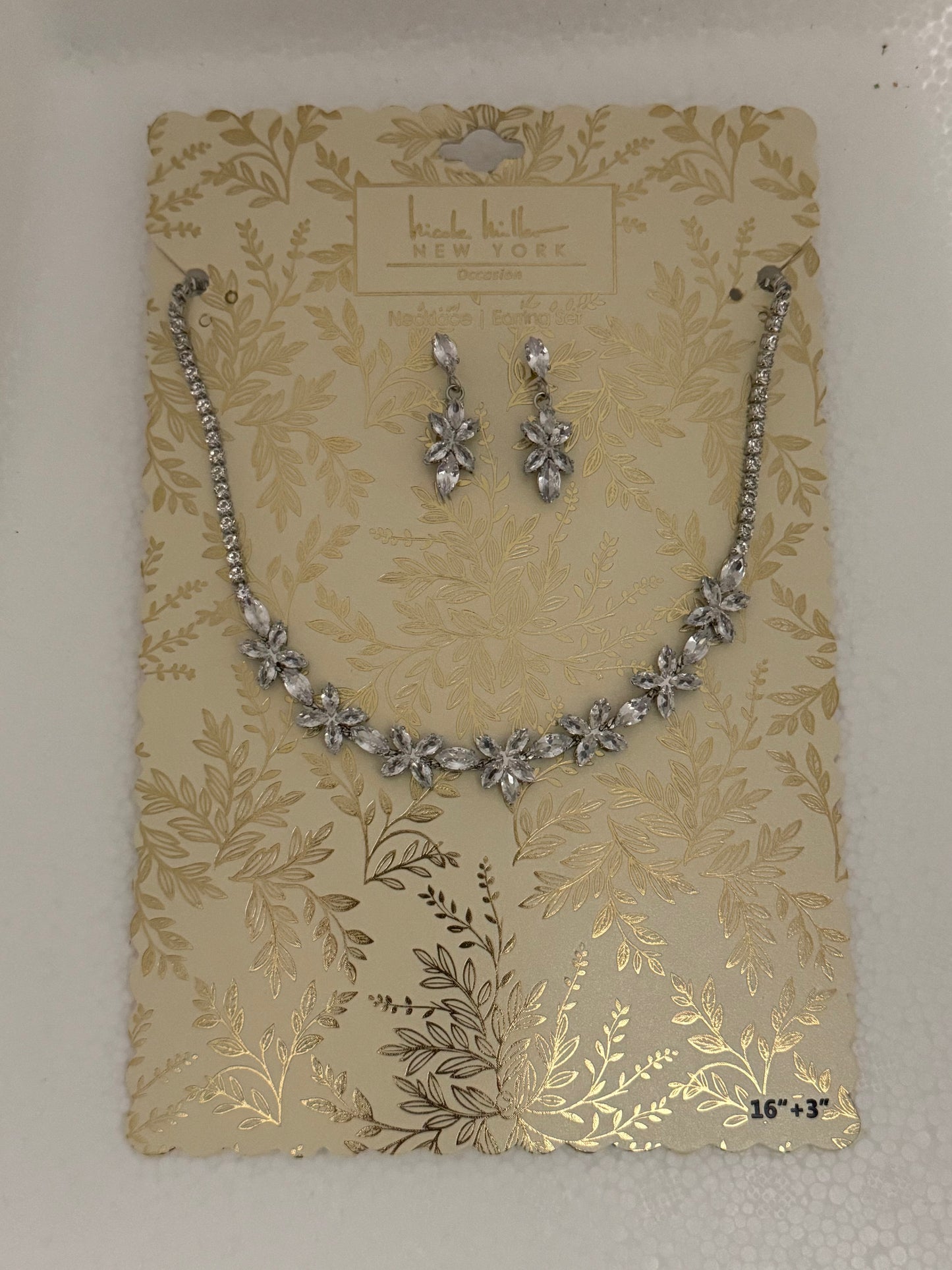 Nicole Miller New York Crystal Floral Necklace & Earring Set